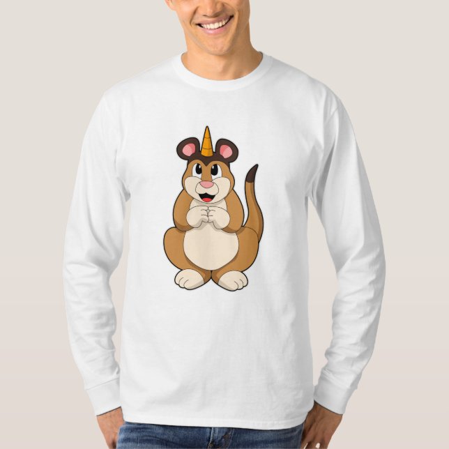 Meerkat mit Horn T-Shirt (Vorderseite)