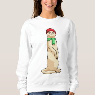 Meerkat mit Hut und Scarf Sweatshirt