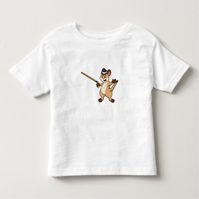 Meerkat mit Hut & Walking-Stock Kleinkind T-shirt (Vorderseite)
