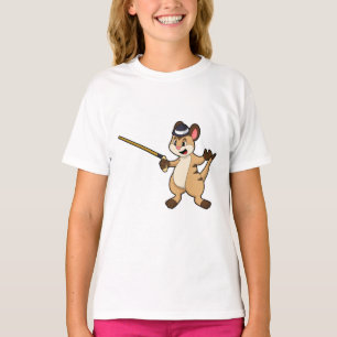 Meerkat mit Hut & Walking-Stock T-Shirt