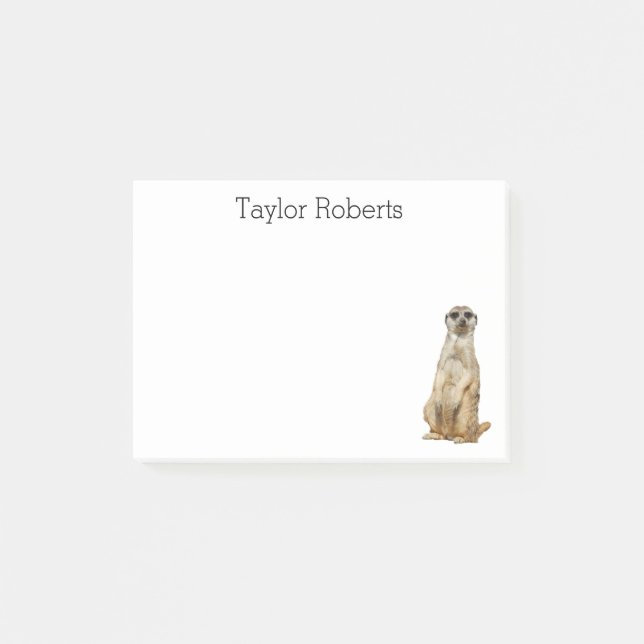 Meerkat mit Ihrer Namensgewohnheit Post-it Klebezettel (Vorderseite)