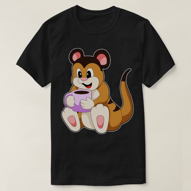 Meerkat mit Kaffee-Cup 3 T-Shirt (Design vorne)