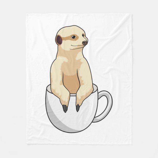 Meerkat mit Kaffee-Cup Fleecedecke (Vorderseite)