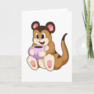 Meerkat mit Kaffee-Cup Karte