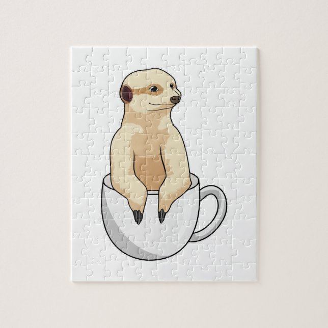 Meerkat mit Kaffee-Cup Puzzle (Vertikal)