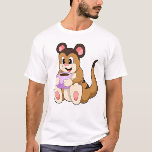 Meerkat mit Kaffee-Cup T-Shirt
