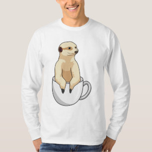Meerkat mit Kaffee-Cup T-Shirt
