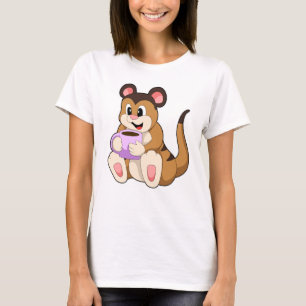 Meerkat mit Kaffee-Cup T-Shirt