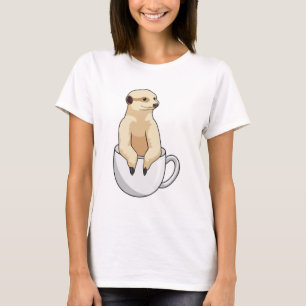 Meerkat mit Kaffee-Cup T-Shirt