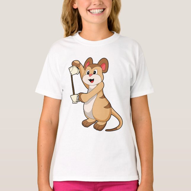Meerkat mit Kaffeekanne und Kaffee.PNG T-Shirt (Vorderseite)