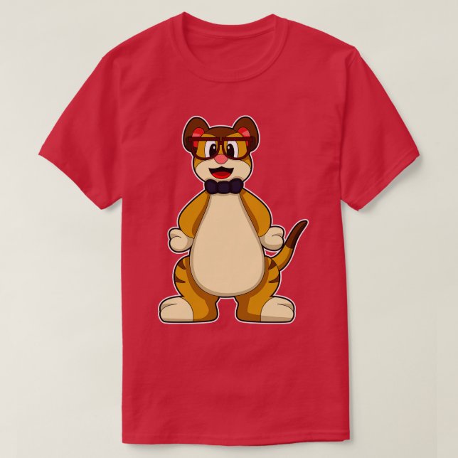 Meerkat mit Krawatte Brille T-Shirt (Design vorne)