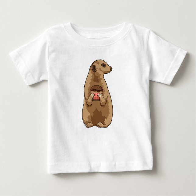 Meerkat mit Muffin Baby T-shirt (Vorderseite)
