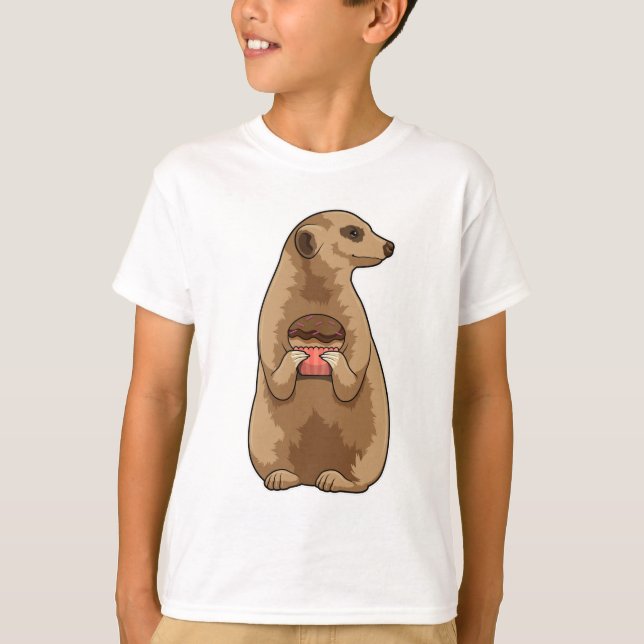 Meerkat mit Muffin T-Shirt (Vorderseite)