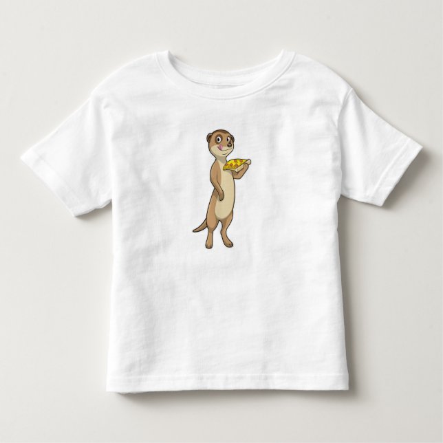 Meerkat mit Pizza Kleinkind T-shirt (Vorderseite)