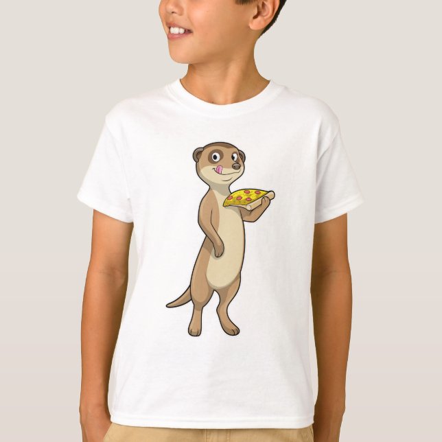 Meerkat mit Pizza T-Shirt (Vorderseite)