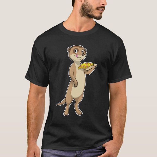 Meerkat mit Pizza T-Shirt (Vorderseite)