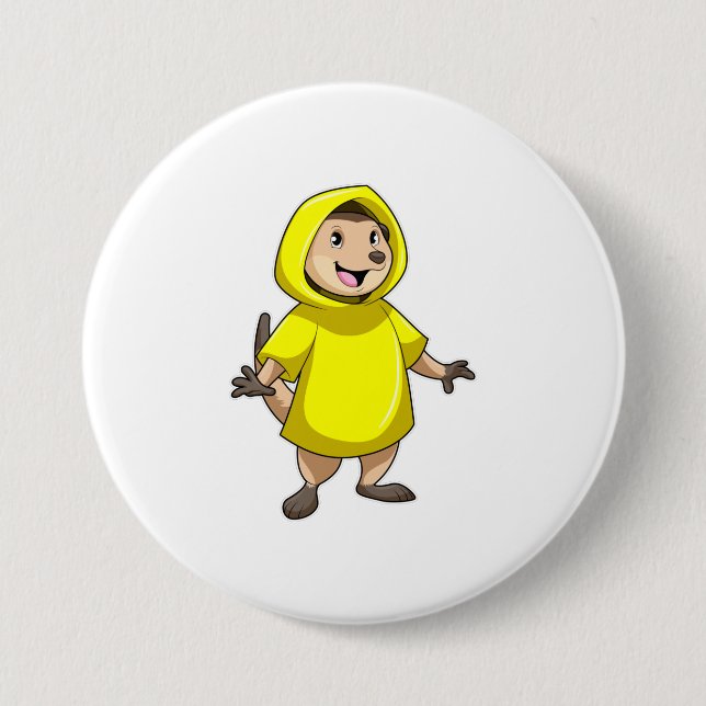 Meerkat mit Raincoat Button (Vorderseite)