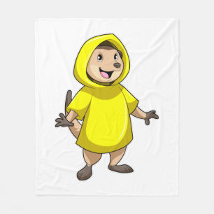 Meerkat mit Raincoat Fleecedecke