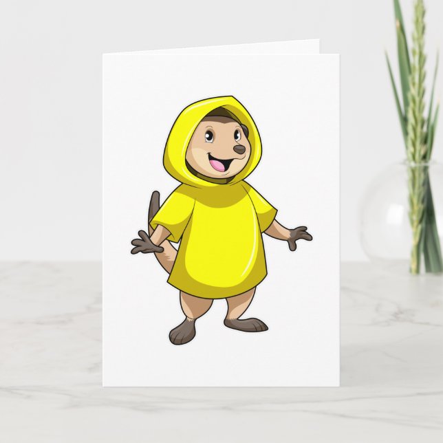 Meerkat mit Raincoat Karte (Vorderseite)