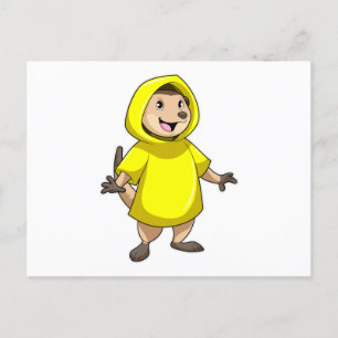 Meerkat mit Raincoat Postkarte