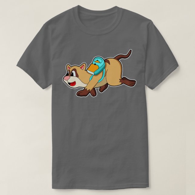 Meerkat mit Rucksack 2 T-Shirt (Design vorne)