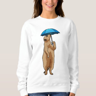 Meerkat mit Schirm Sweatshirt
