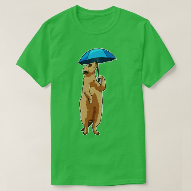 Meerkat mit Schirm T-Shirt (Design vorne)