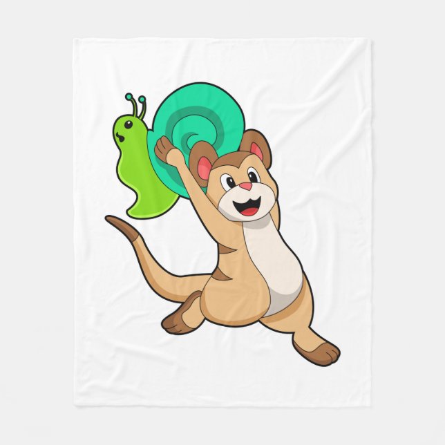 Meerkat mit Snail.PNG Fleecedecke (Vorderseite)