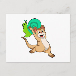 Meerkat mit Snail.PNG Postkarte