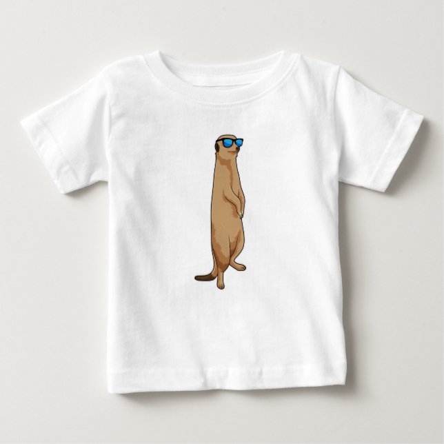 Meerkat mit Sonnenbrille Baby T-shirt (Vorderseite)