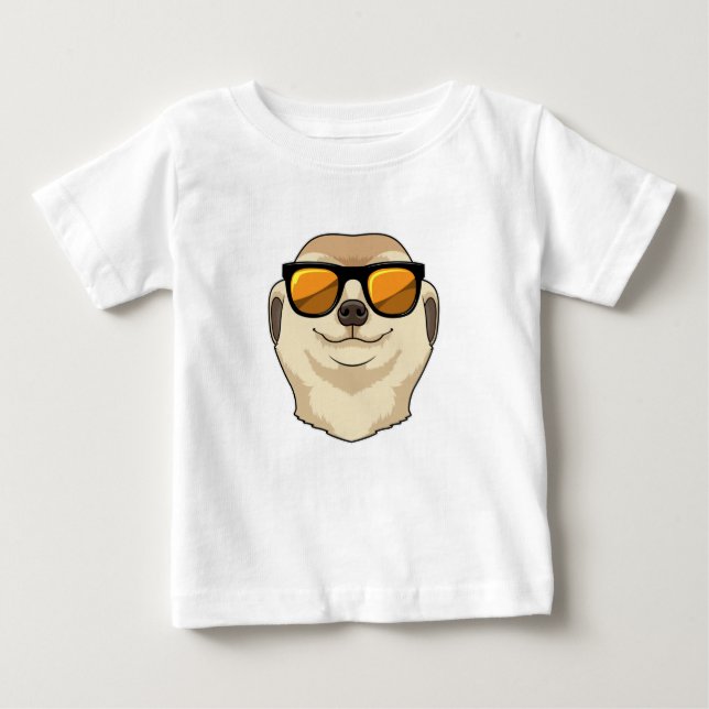 Meerkat mit Sonnenbrille Baby T-shirt (Vorderseite)