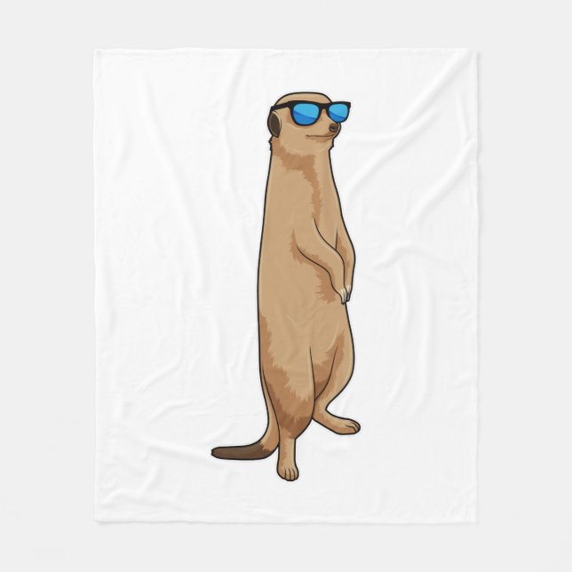 Meerkat mit Sonnenbrille Fleecedecke (Vorderseite)