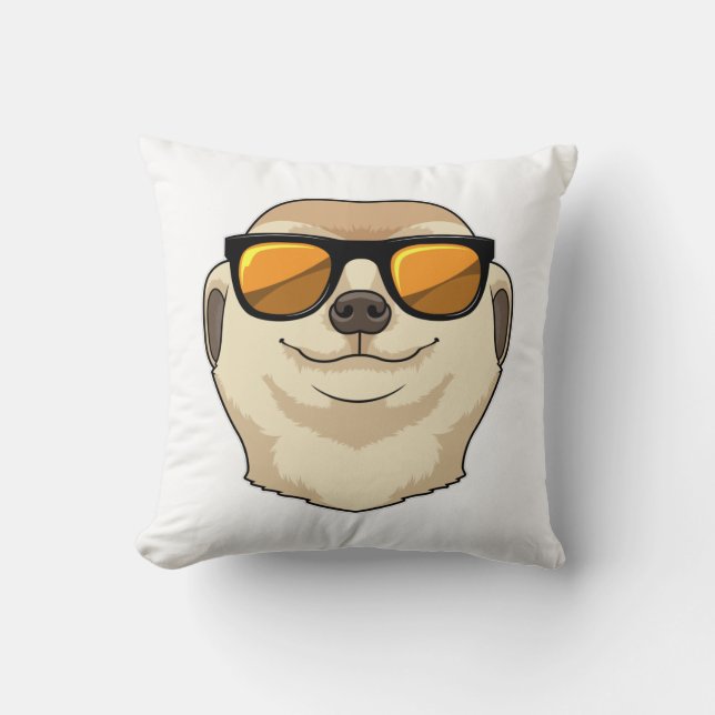 Meerkat mit Sonnenbrille Kissen (Vorderseite)