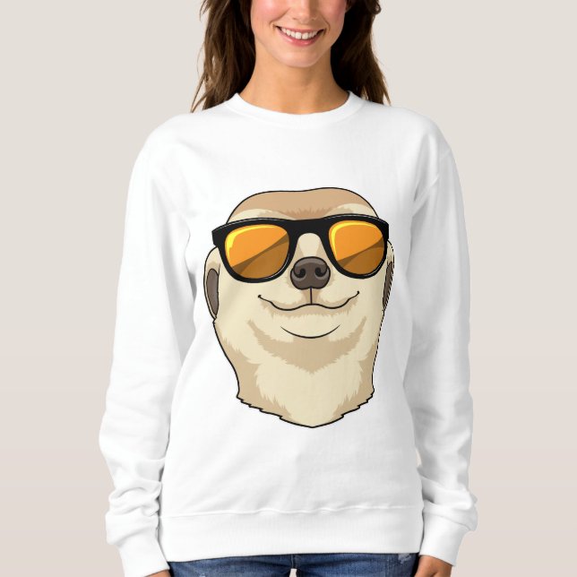 Meerkat mit Sonnenbrille Sweatshirt (Vorderseite)