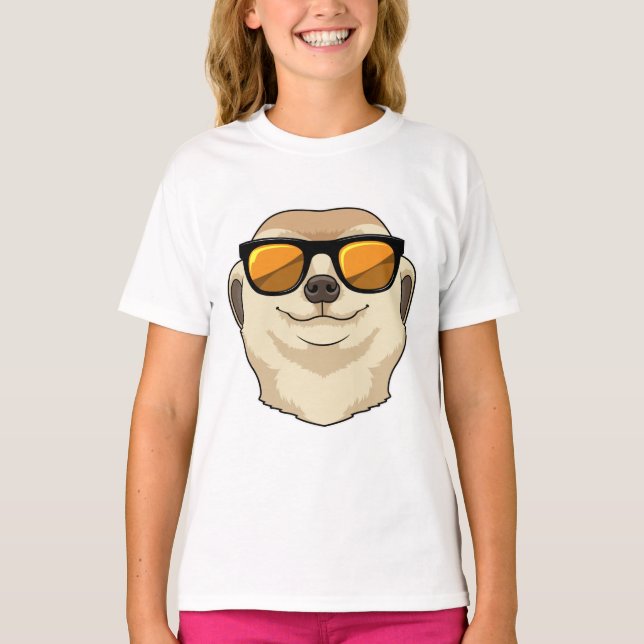 Meerkat mit Sonnenbrille T-Shirt (Vorderseite)