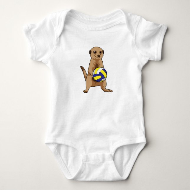 Meerkat mit Volleyball Baby Strampler (Vorderseite)