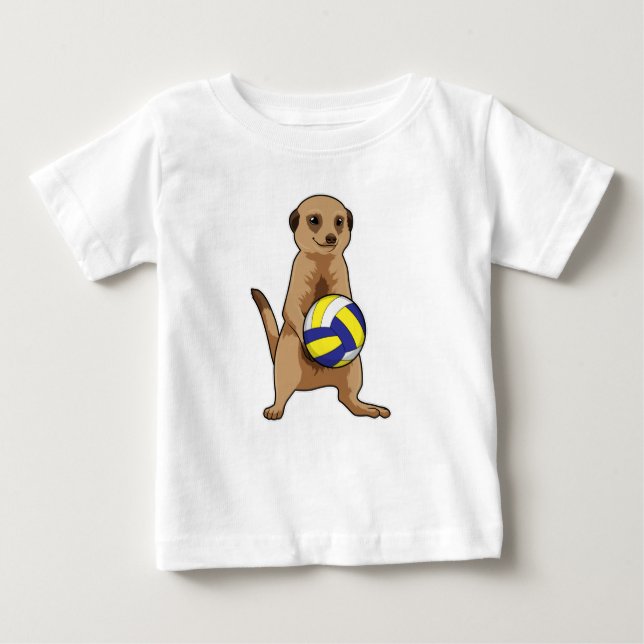 Meerkat mit Volleyball Baby T-shirt (Vorderseite)