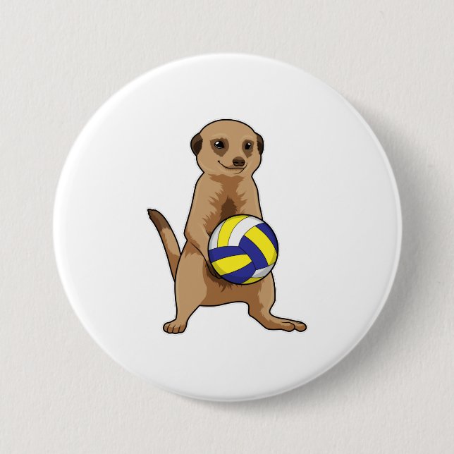 Meerkat mit Volleyball Button (Vorderseite)