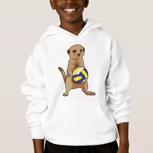Meerkat mit Volleyball Hoodie (Vorderseite)