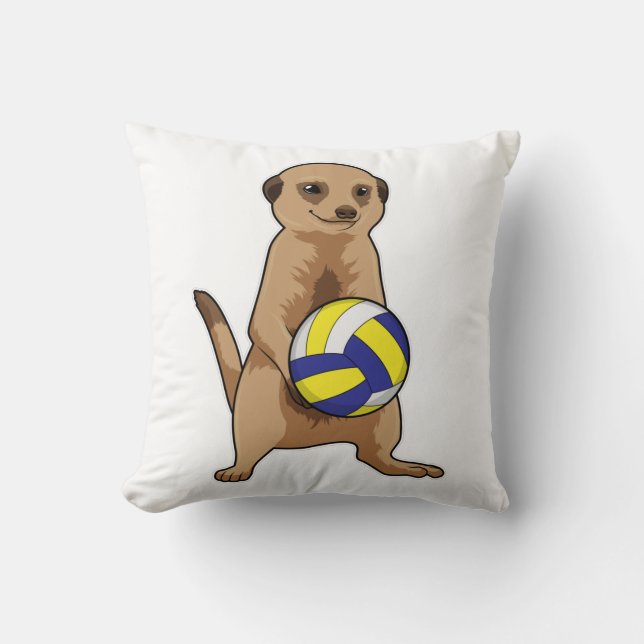 Meerkat mit Volleyball Kissen (Vorderseite)