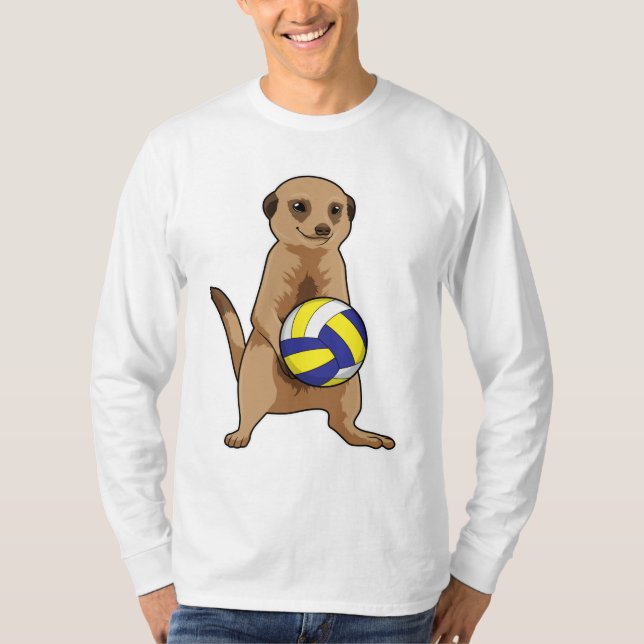 Meerkat mit Volleyball T-Shirt (Vorderseite)