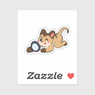 Meerkat mit Zierglas Aufkleber