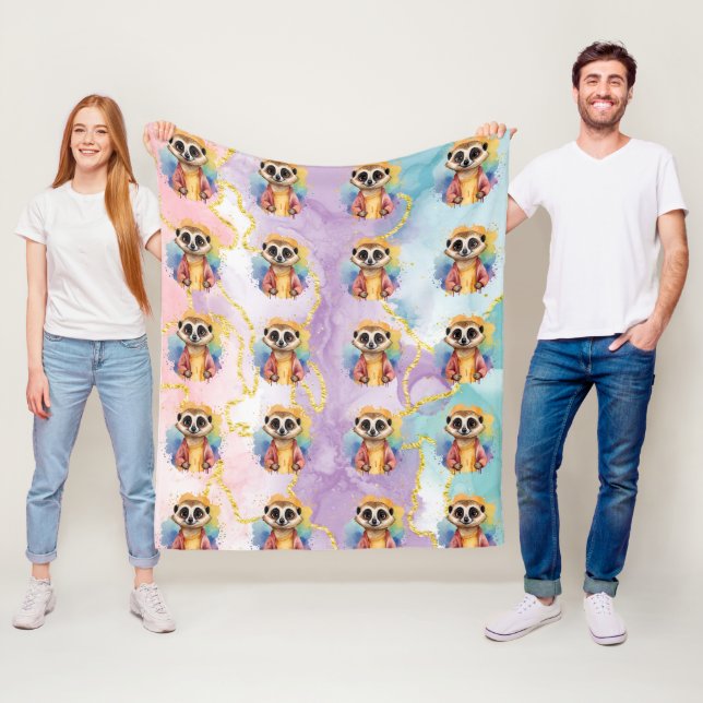 Meerkat Moderner Glitzer Pastel Pattern Fleecedecke (Beispiel)