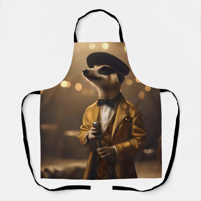 "Meerkat Moonlight: Eine Crooner's Serenade" Schürze (Vorderseite)