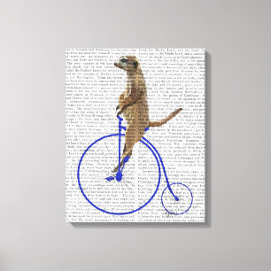 Meerkat On Blue Penny Farthing Leinwanddruck