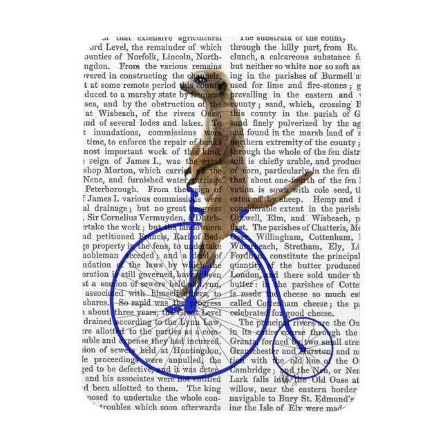 Meerkat On Blue Penny Farthing Magnet (Vertikal)