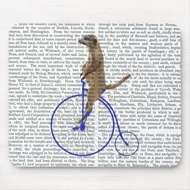 Meerkat On Blue Penny Farthing Mousepad (Vorne)