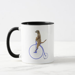 Meerkat On Blue Penny Farthing Tasse