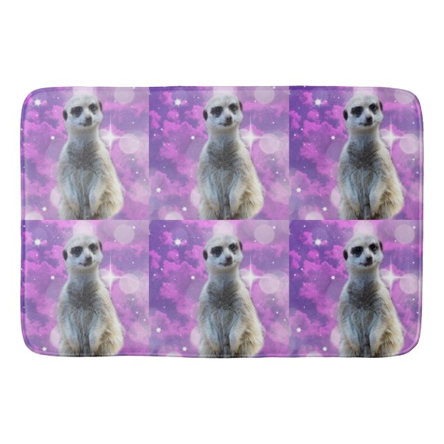 Meerkat Pink Lila Sparkle, Badematte (Vorderseite)