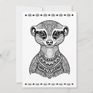Meerkat, Print and Color Card, Denken Sie an Sie Feiertagskarte